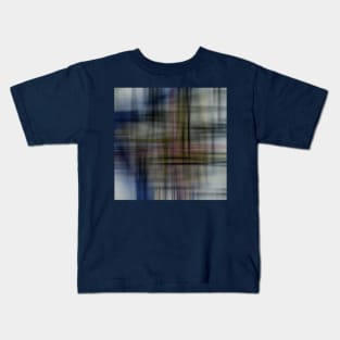 Deconstructed Abstract Scottish Plaid Motif Kids T-Shirt